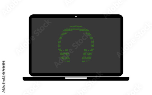 Hacker Laptop Kopfhörer