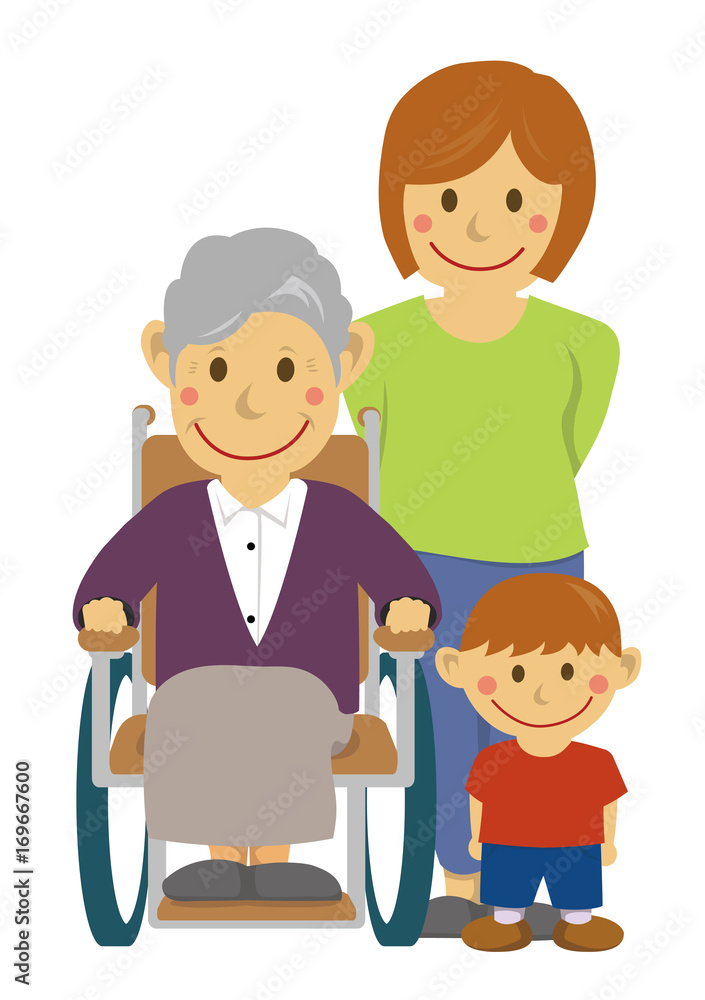 Family illustration (vector)  / senior care