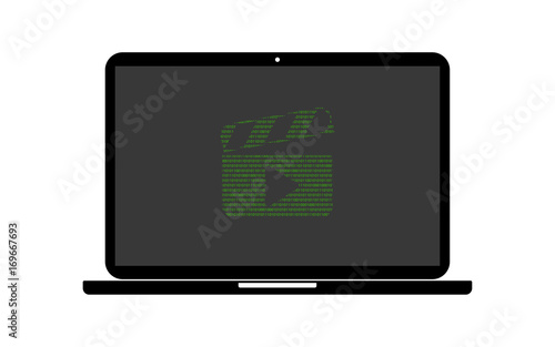 Hacker Laptop Filmklappe Wiedergabe