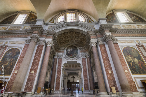 Interior of basilica of Santa Maria degli Angeli e dei Martiri  