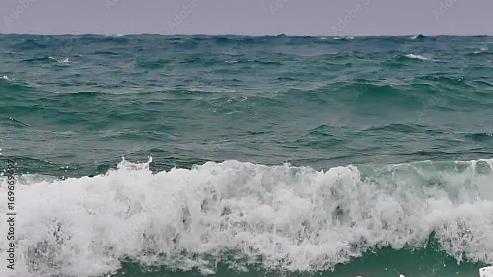 4K Big waves in the sea in the typhoon season at Andaman Sea or Pacific Ocean in nature concept. 4K Big waves in the sea in the typhoon season at Andaman Sea or Pacific Ocean in nature concept.