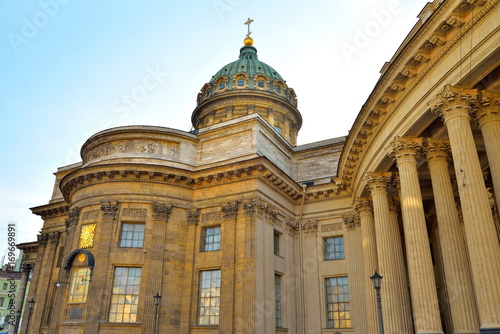 The dome and colonnade of the Kazan Cathedral in Saint-Petersburg