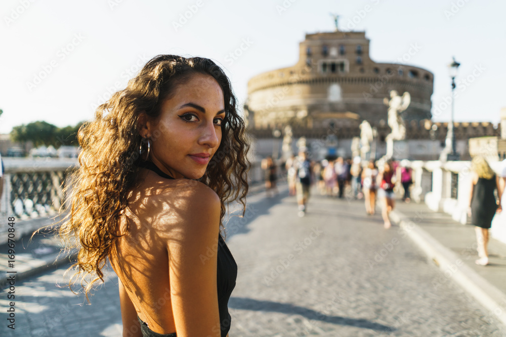 Sensual girl posing at street Sensual girl posing at street