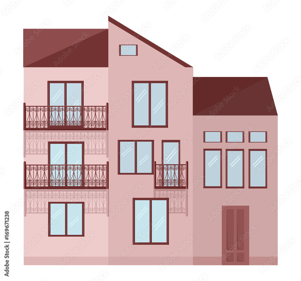 Modern architecture facade building vector illustrations Modern architecture facade building vector illustrations