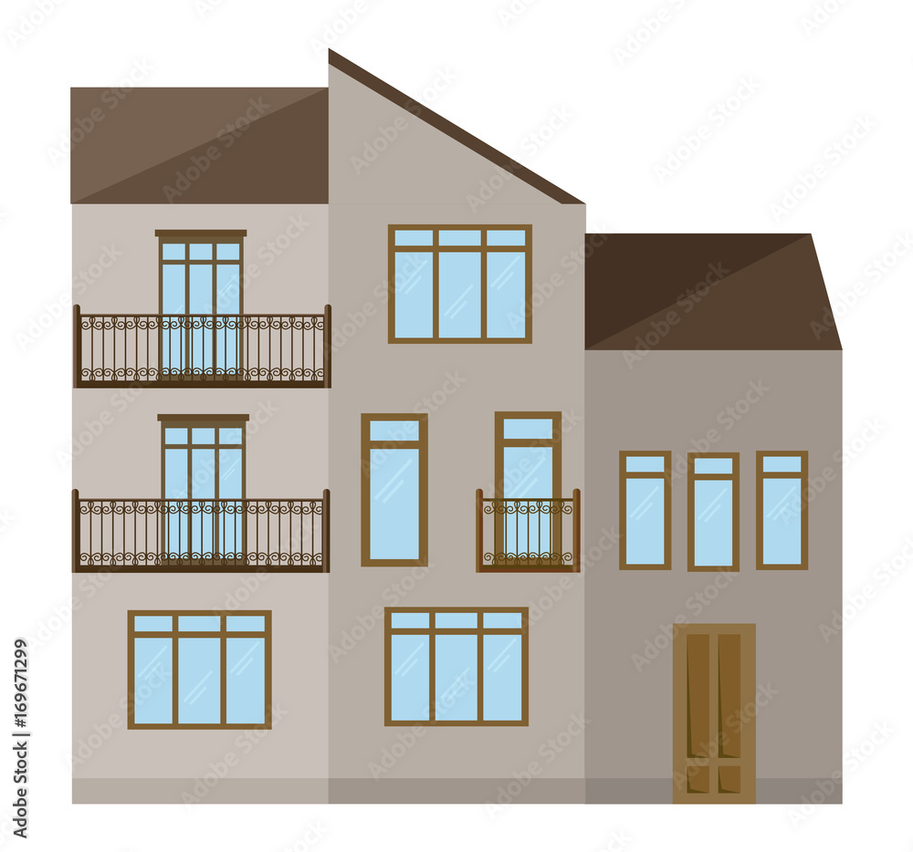 Modern architecture facade building vector illustrations Modern architecture facade building vector illustrations