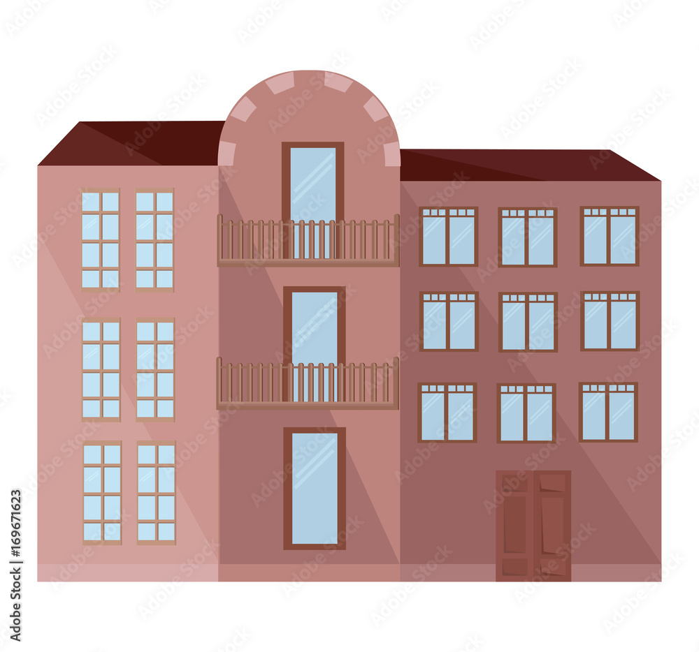 Modern architecture facade building vector illustrations