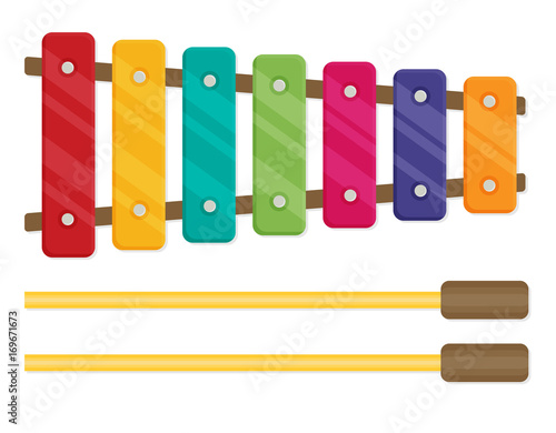 Flat vector Colorful xylophone toy