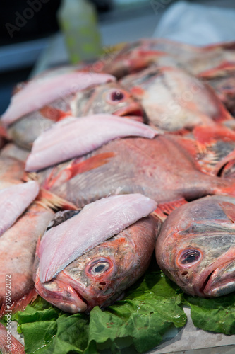 Whole Red Snapper in Fish Market