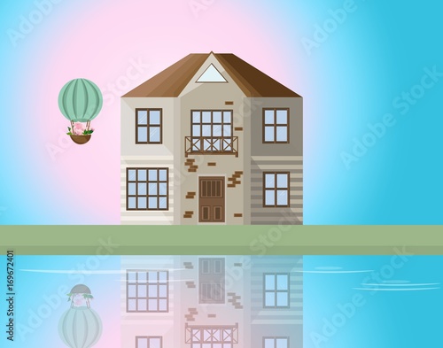 Architecture facade building vector illustrations house detailes
