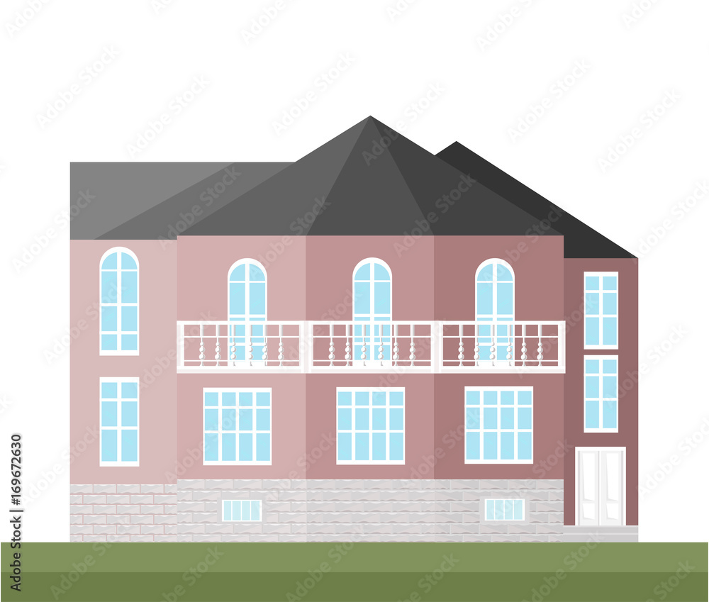 Architecture facade building vector illustrations flat style