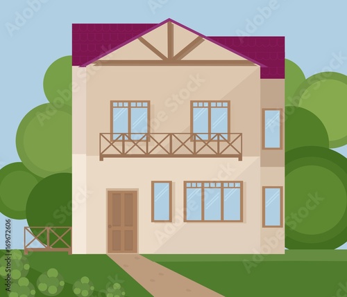 Architecture facade building vector illustrations flat style
