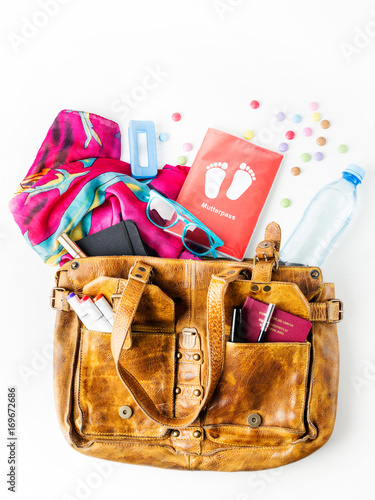 Travel bag with mutterpass and other things
