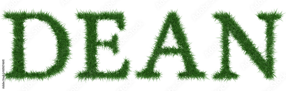 Dean - 3D rendering fresh Grass letters isolated on whhite background. Dean - 3D rendering fresh Grass letters isolated on whhite background.