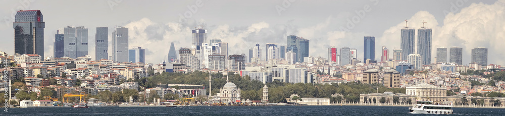 Panoramic View Of Kabatas And Besiktas Disctricts, Istanbul, Turkey
