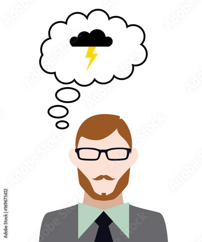 Person denkt an Gewitter