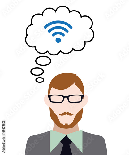 Person denkt an WLAN