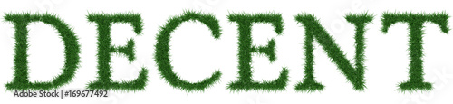 Decent - 3D rendering fresh Grass letters isolated on whhite background.