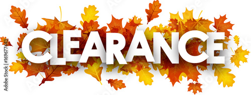 Autumn clearance banner with leaves.