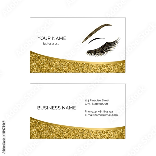 Makeup artist business card vector template