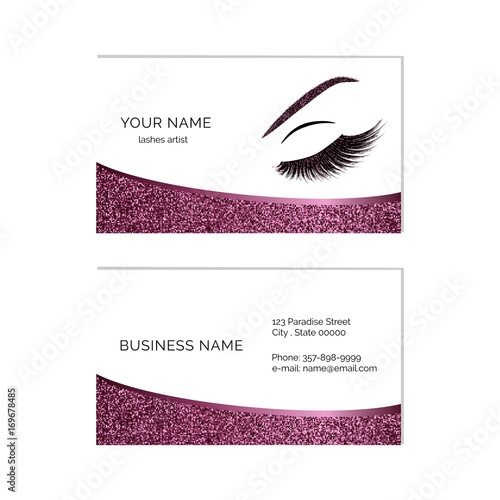 Makeup artist business card vector template