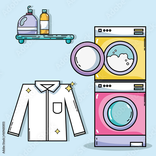 laundry equipment to clean the clothes and housework