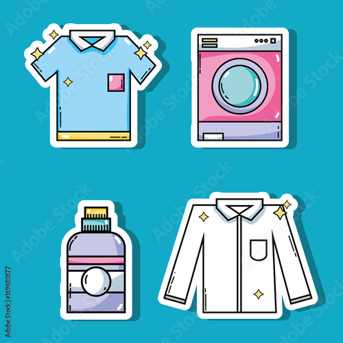 set laundry equipment to clean the clothes