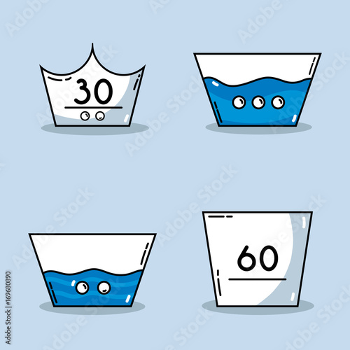 set laundry equipment to clean the clothes
