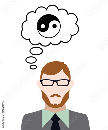 Person denkt an Ying Yang