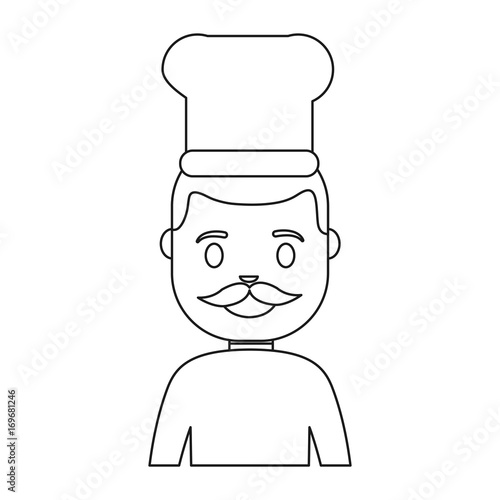 cartoon chef man icon over white background vector illustration