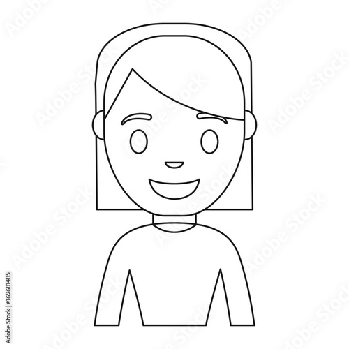 cartoon woman smiling icon over white background vector illustration