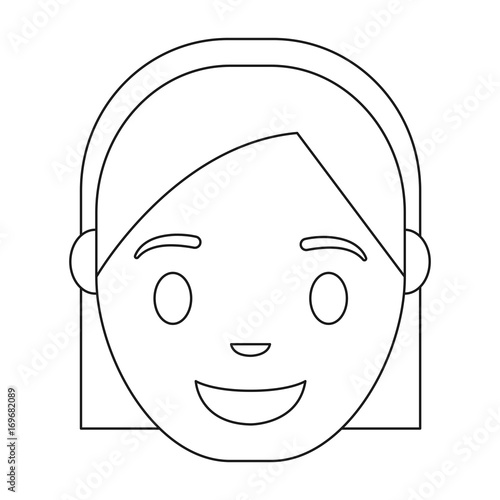 cartoon woman smiling icon over white background vector illustration