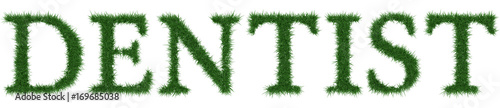 Dentist - 3D rendering fresh Grass letters isolated on whhite background.