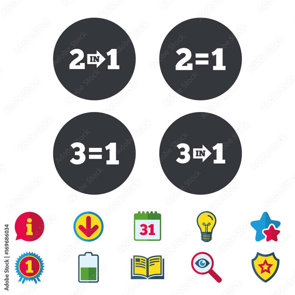 Special offer icons. Take two pay for one sign. Special offer icons. Take two pay for one sign.