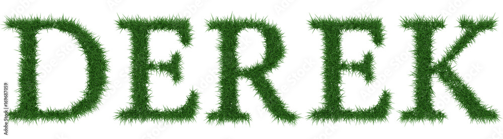 Derek - 3D rendering fresh Grass letters isolated on whhite background. Derek - 3D rendering fresh Grass letters isolated on whhite background.