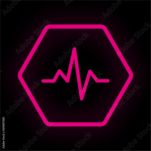 Neon Button Polygon - Puls