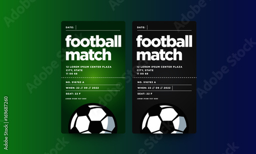 Football Match Event Ticket Card Design With Seat and Venue Details