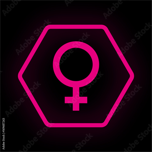 Neon Button Polygon - Geschlecht weiblich