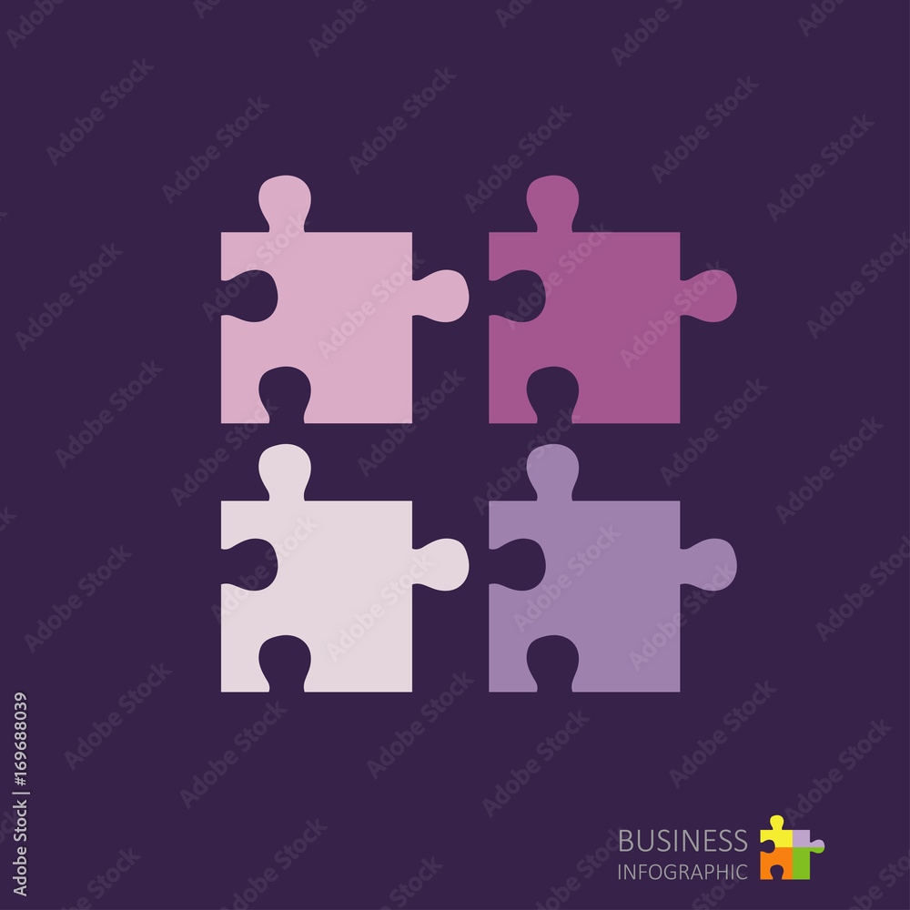 Puzzle piece infographics. Business concept vector illustration. Puzzle piece infographics. Business concept vector illustration.