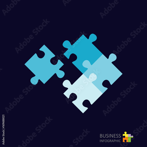 Puzzle piece infographics. Business concept vector illustration.