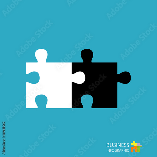 Puzzle piece infographics. Business concept vector illustration.
