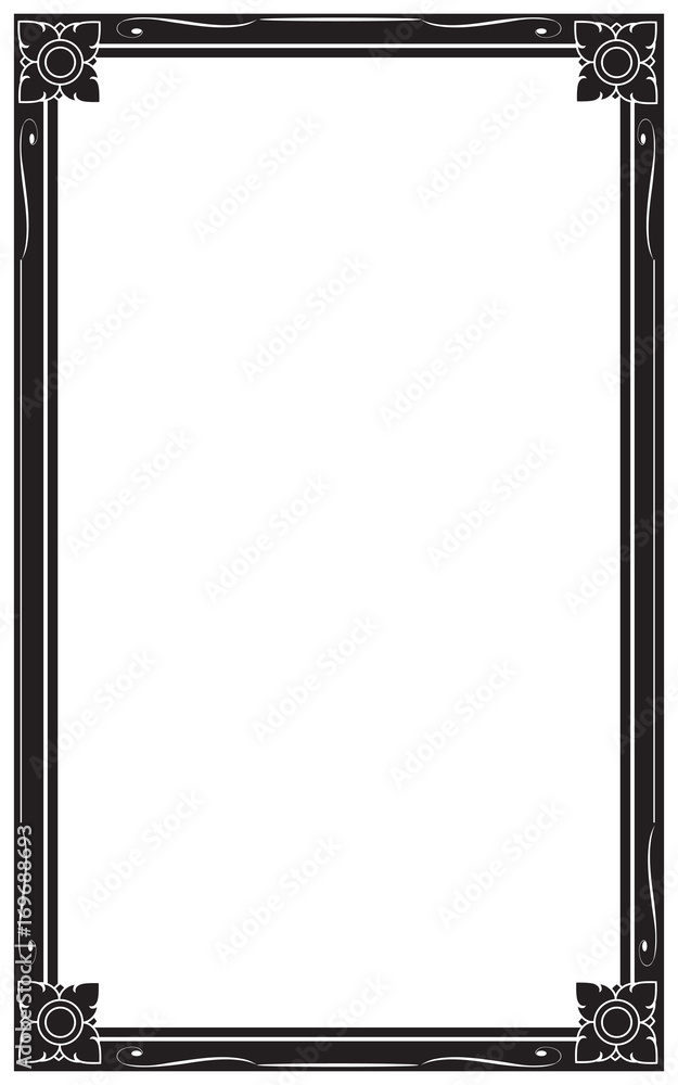 Decorative frames and borders, on white background, Thai pattern Decorative frames and borders, on white background, Thai pattern