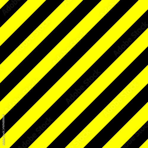 Seamless background pattern of yellow and black stripes. Danger, police or under construction theme. Vector illustration.