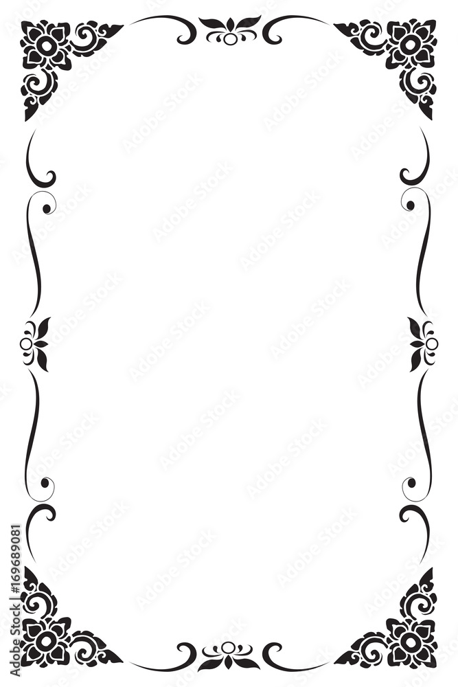 Decorative frames and borders, on white background with copy space for add  text message. Stock Vector | Adobe Stock