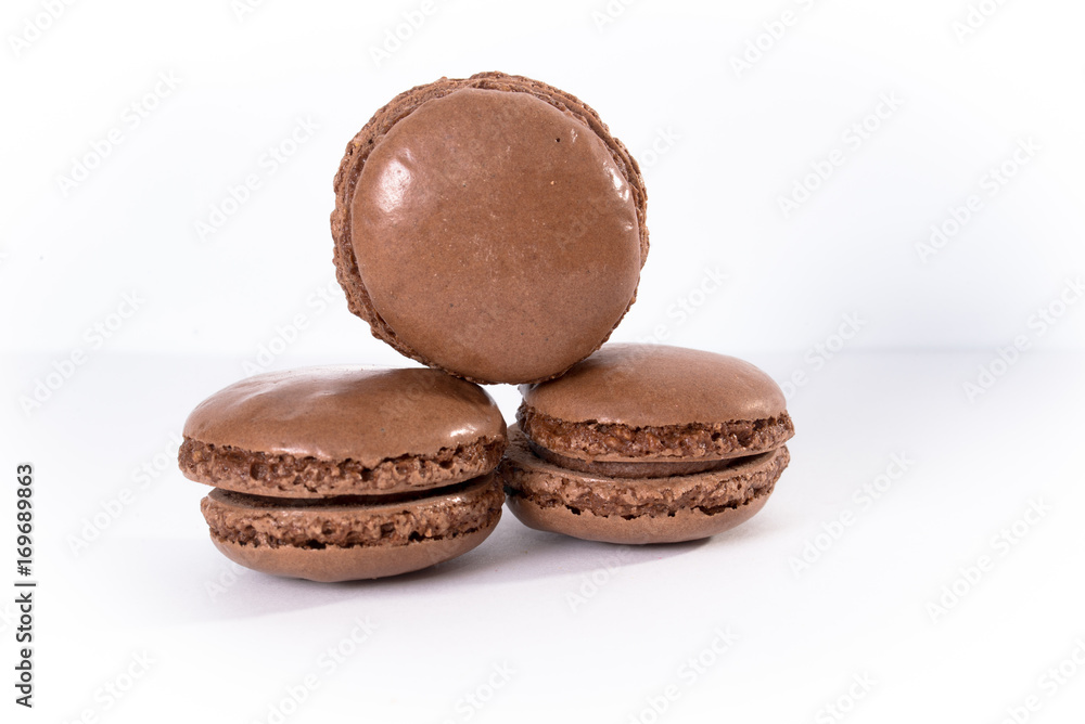 brown macaroons isolated on white brown macaroons isolated on white