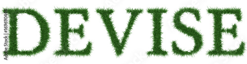 Devise - 3D rendering fresh Grass letters isolated on whhite background.