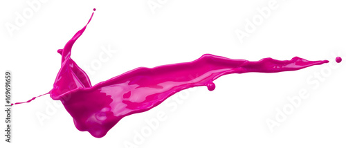 Canvas Print pink paint splash isolated on a white background