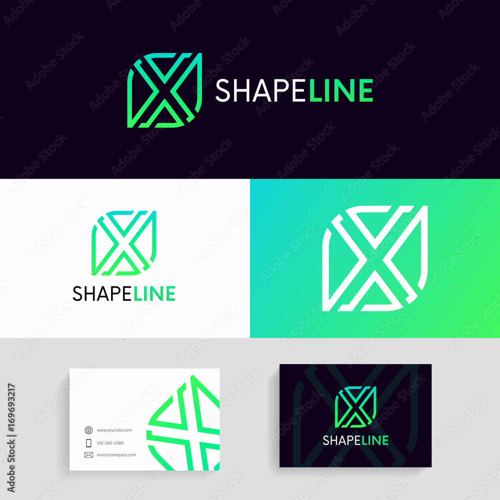 Minimalistic X logo sign linear design. Minimalistic X logo sign linear design.