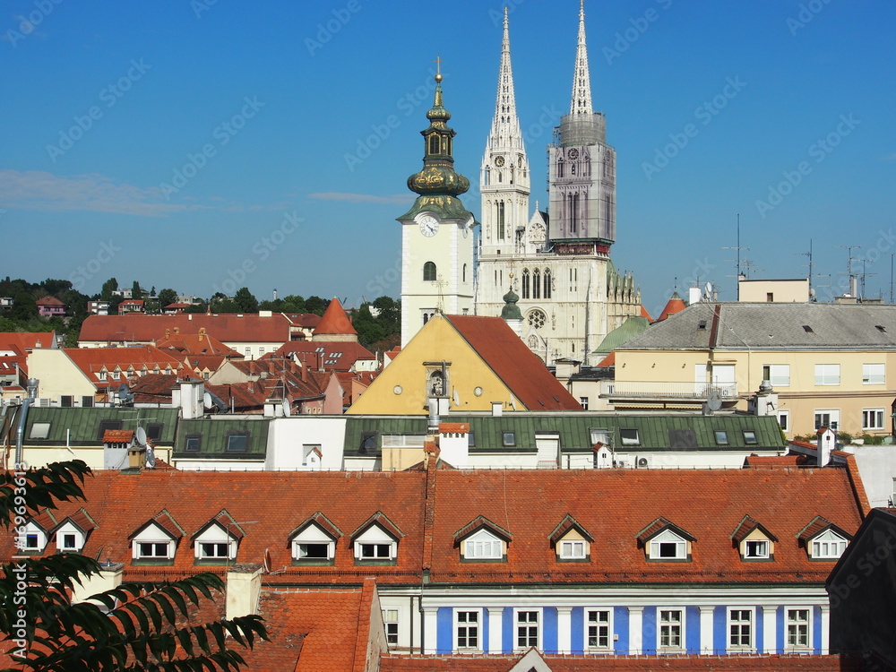 Blick auf die Altstadt von Zagreb, Kroatien