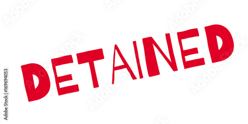 Detained rubber stamp. Grunge design with dust scratches. Effects can be easily removed for a clean, crisp look. Color is easily changed.