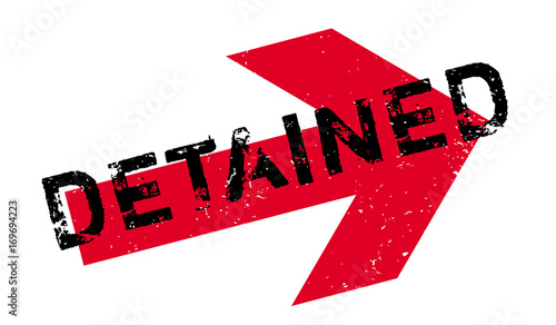 Detained rubber stamp. Grunge design with dust scratches. Effects can be easily removed for a clean, crisp look. Color is easily changed.